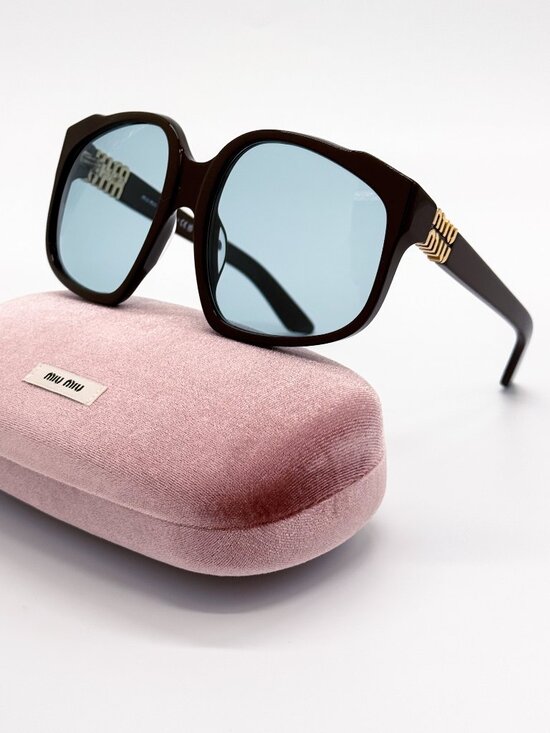 NEW MIU MIU SUNGLASSES MUA07S 24D20R WOMEN BROWN/BLUE MU A07S, SMU A07 EYEWEAR